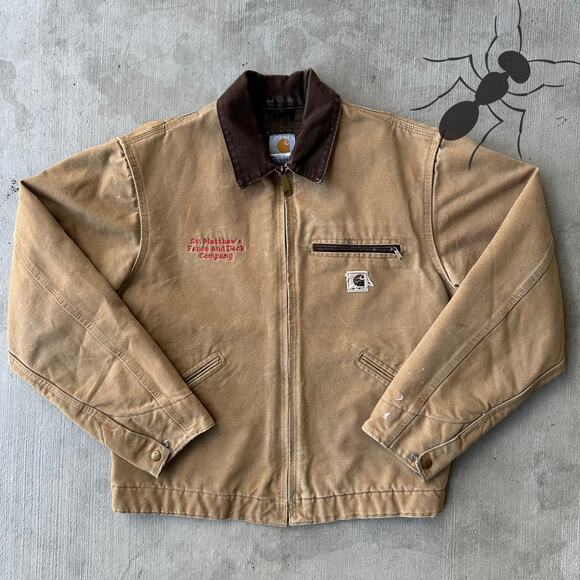 Vintage Y2K Carhartt J97 CML brown Detroit work wear jacket